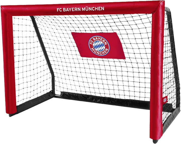 Offizielles FC Bayern München Fussballtor mit gepolstertem Torrahmen für den Garten 120 cm, 120 cm