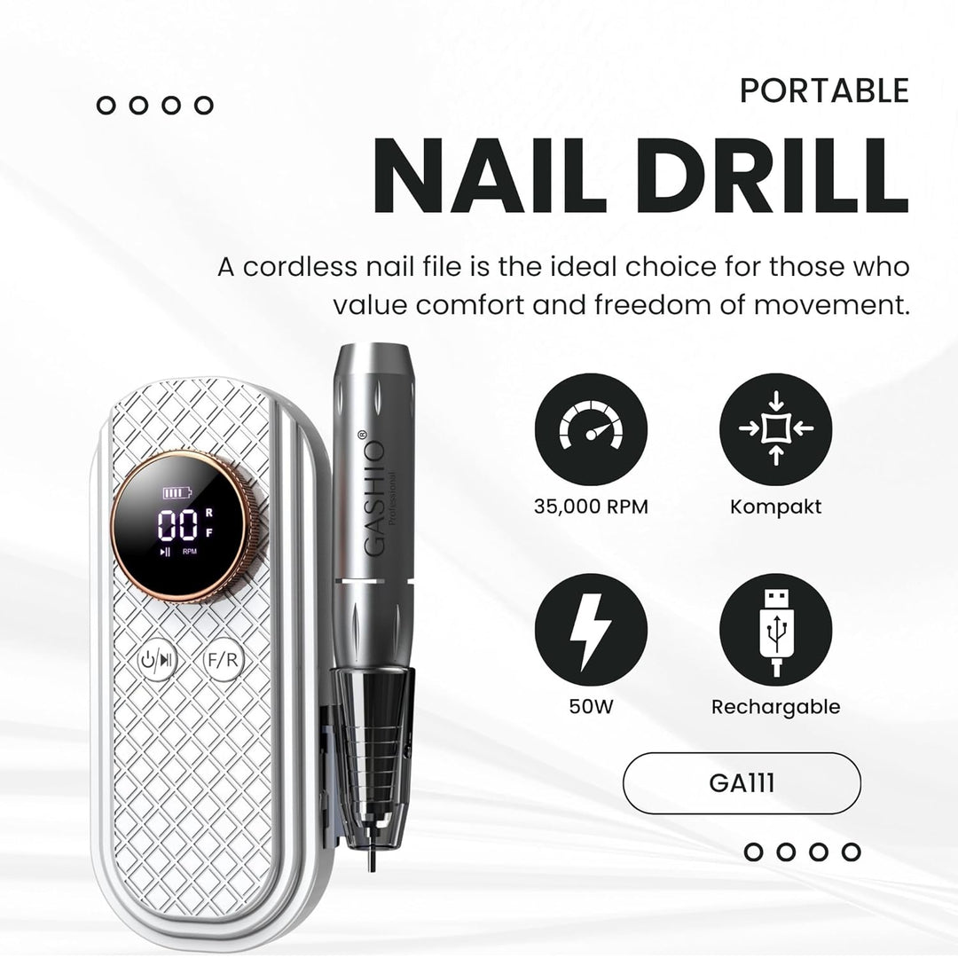 Nagelfräser Kabellos | Maniküre Pediküre Set Kabellos | Nail Drill 50W | Elektrische Nagelfeile | Na