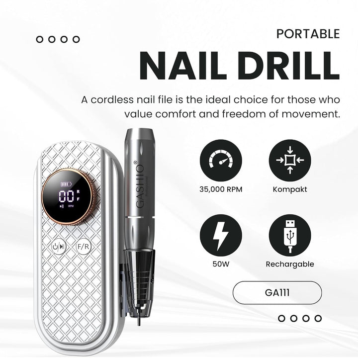 Nagelfräser Kabellos | Maniküre Pediküre Set Kabellos | Nail Drill 50W | Elektrische Nagelfeile | Na
