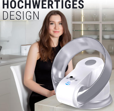 Unimat flügelloser rotorloser Ventilator, Tischventilator im ungewöhnlichen Design zur Wandmontage g