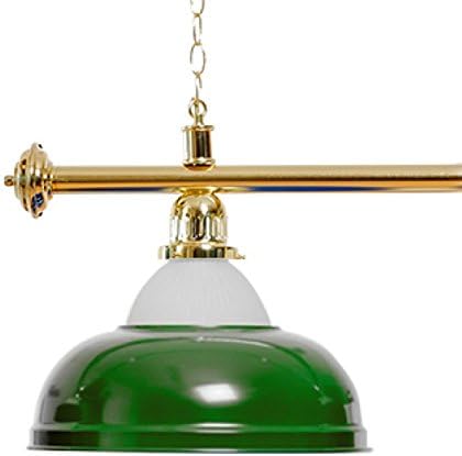 Billardlampe mit 3 Schirmen grün mit Glas Goldfarbene Halterung als Hängelampe für Billardtische, mi