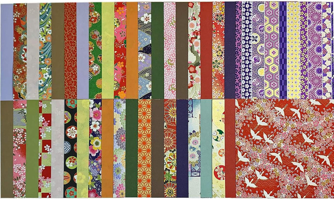 Yuzen Washi-Papier, 15 x 15 cm, japanisches Chiyogami-Origami, 80 Blatt, Sortiment (15 x 15 cm)