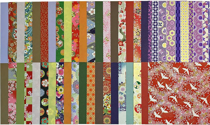 Yuzen Washi-Papier, 15 x 15 cm, japanisches Chiyogami-Origami, 80 Blatt, Sortiment (15 x 15 cm)