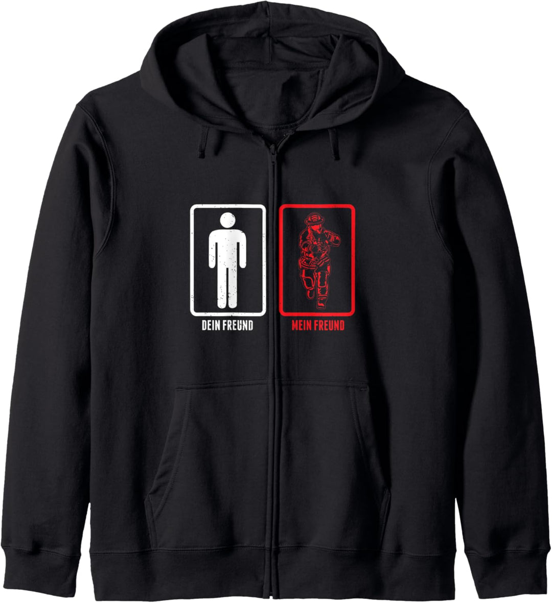 Lustiges Feuerwehr Freundin Design Mein Mann Kapuzenjacke