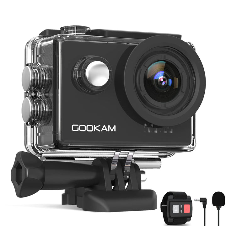 GOOKAM Action Cam 4K 20MP WiFi Actionkamera 40M Unterwasserkamera EIS Sportkamera mit Externe Mikrof