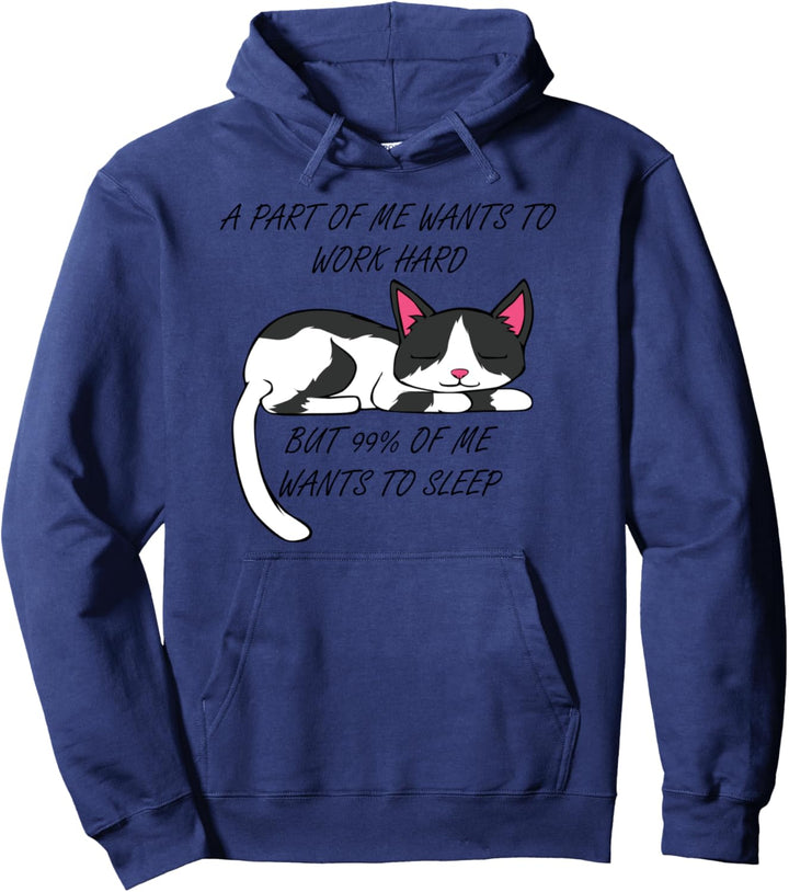 Arbeit oder Faulheit niedliche Katze Spruch Pullover Hoodie