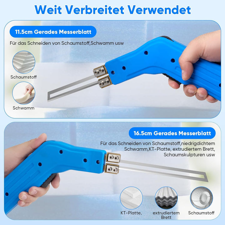 Styroporschneider Styrocutter mit 10cm + 15cm Geraden Klingen, 0-600℃ 300W Heissdrahtschneider, Styr