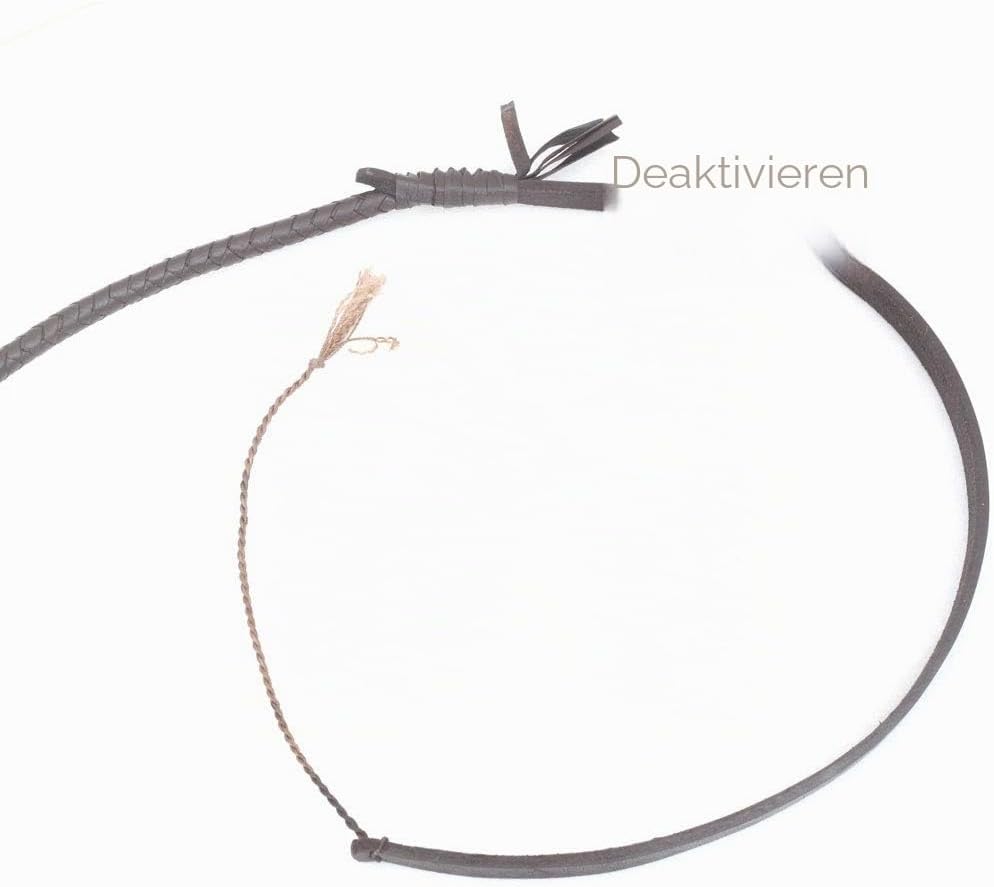 LB'S WHIP Indiana Jones Style 2,4 m 8 geflochtene dunkelbraune Leder Reitpeitsche Bullpeitsche aus e