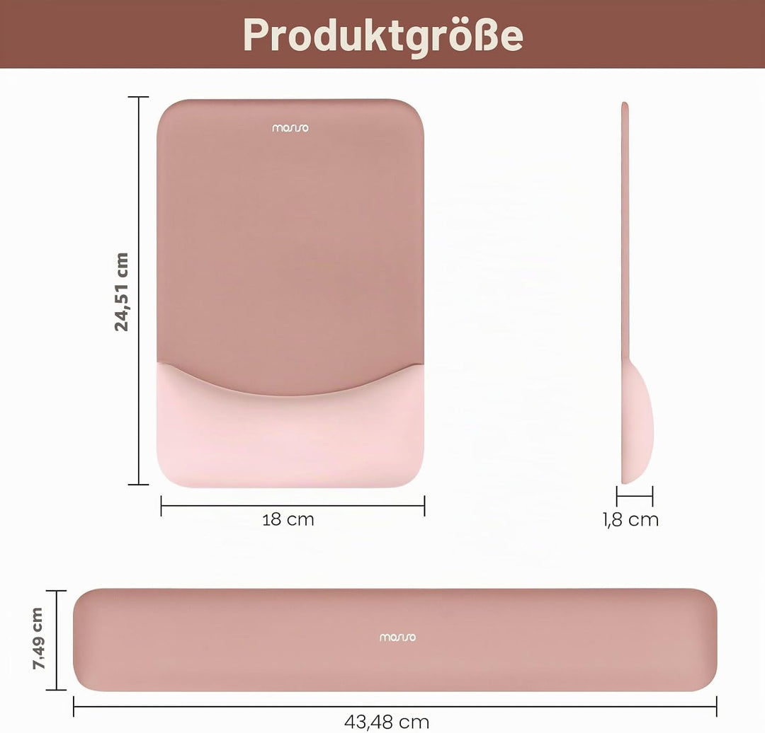 MOSISO Handgelenkstütze für Mauspad&Tastatur Set, Rechteckig Ergonomisch Mauspad Rutschfest Basis Ho
