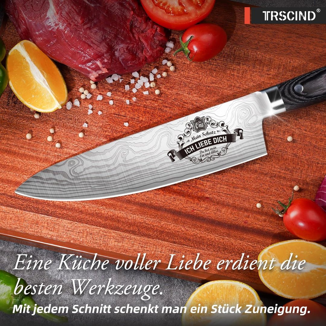 TRSCIND Küchenmesser, Partner Weihnachten Geschenke, Geschenk für Freund, Jahrestag Geschenk für Ihn
