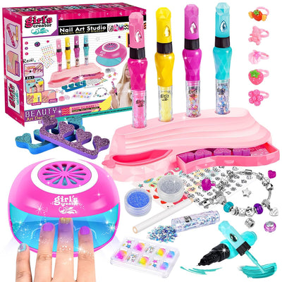 Herefun Nagelstudio Kinder Mädchen, Geschenk Mädchen 6 7 8 9 10 11 12 jahre, Nageldesign Kinder Mädc
