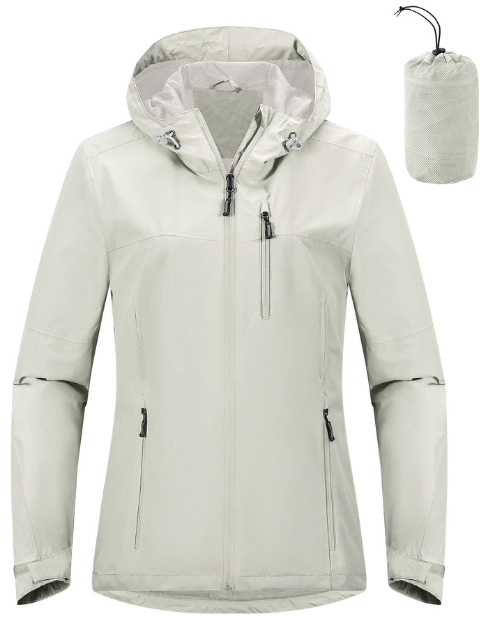 Outdoor Ventures Damen Regenjacke 10000MM Wasserdicht Leichte Gefüttert Packbar Sportjacke Funktions