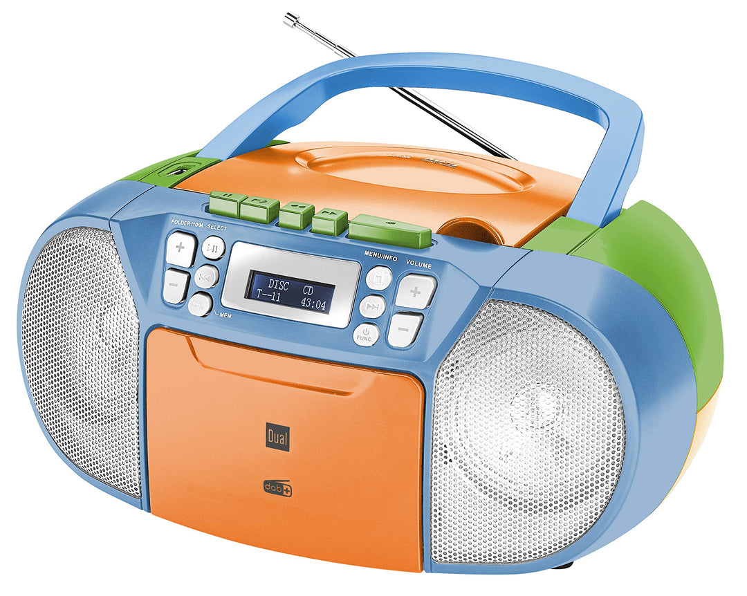 Dual DAB-P 210 Kassettenradio mit CD - DAB(+)/UKW-Radio Bunt, Bunt