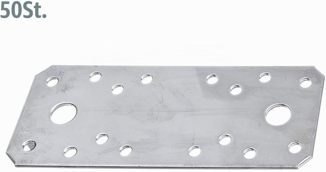 Alberts 851781 Flachverbinder | Edelstahl | 133 x 55 mm | 50er Set 135 x 55 mm / 50 Stk. Material: E