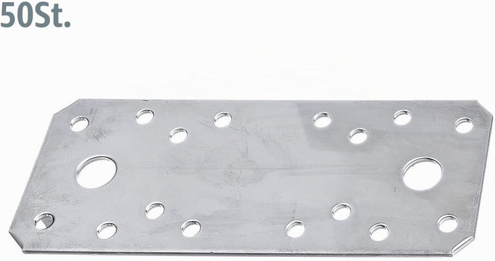Alberts 851781 Flachverbinder | Edelstahl | 133 x 55 mm | 50er Set 135 x 55 mm / 50 Stk. Material: E