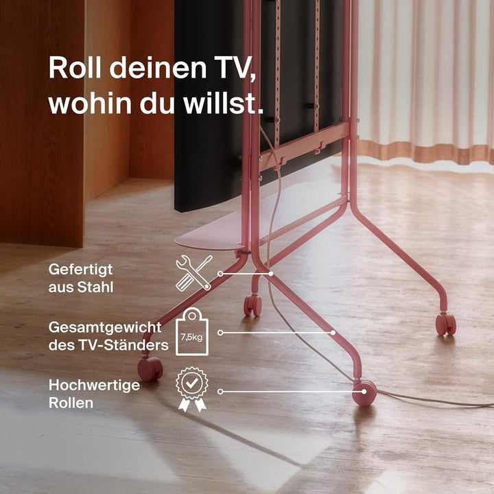 Pedestal Moon Rollin’ TV Ständer mit Rollen für Fernseher 44–60 Zoll | Fernsehständer &amp; TV Wagen | T