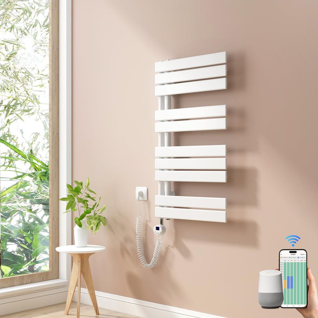 Heilmetz Badheizkörper Elektrisch Smart WiFi Handtuchheizkörper Elektrisch mit Thermostat mit Timer-