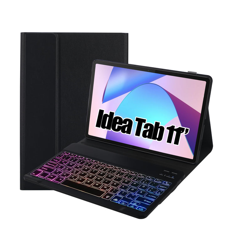 Tastatur Hülle für Lenovo Idea Tab Tablet 11", TPU Rückseite Hülle mit 3 Bereich 7 Farbe Beleuchtete