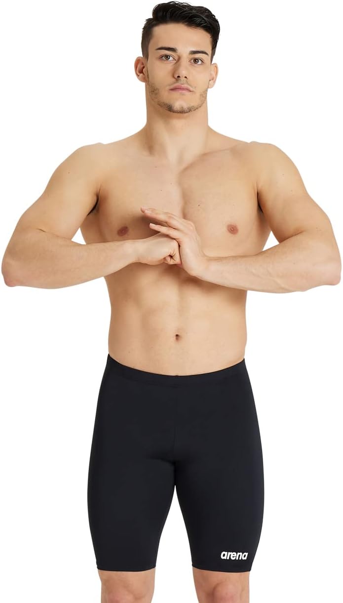 ARENA Herren Solid Team Core Poly Swim Jammer Racing Badeanzug Badehose 18 Schwarz/Weiss, 18 Schwarz