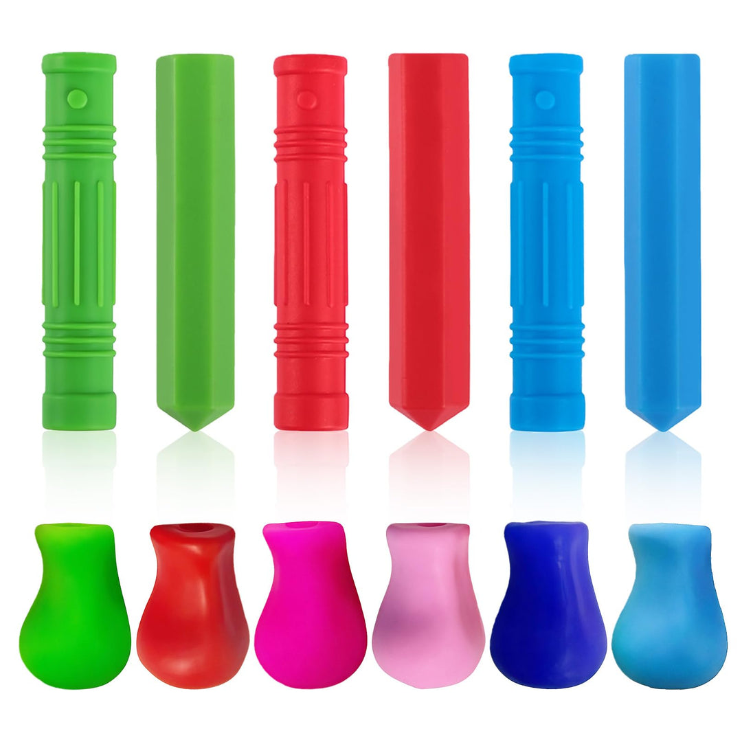 12 Stück Bleistift Kauschutz Stifte Silicone Kaukappen Stifte Pencil Topper Bleistiftkappe Stifthalt