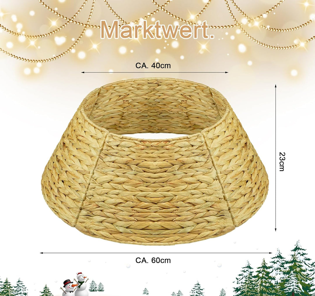 Korb für Tannenbaumständer, Weihnachtsbaumständer Abdeckung Korb, Weihnachtsbaum Rock aus Wasserhyaz