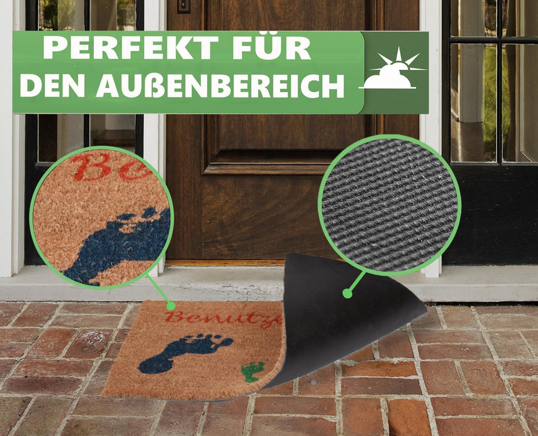 Betz 3er Kokosmatte aus 100% Kokos - Fussmatte - Fussabstreifer –Schmutzfangmatte Muster Benutze Mic