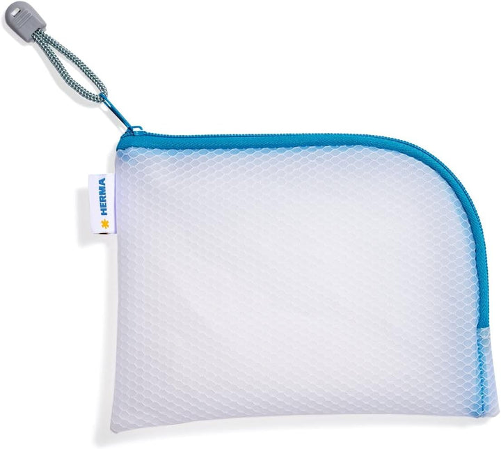 HERMA 20019 Reissverschlusstasche Reiseetui A6 transparent bunt, 10 Stück, kleine verschliessbare Si