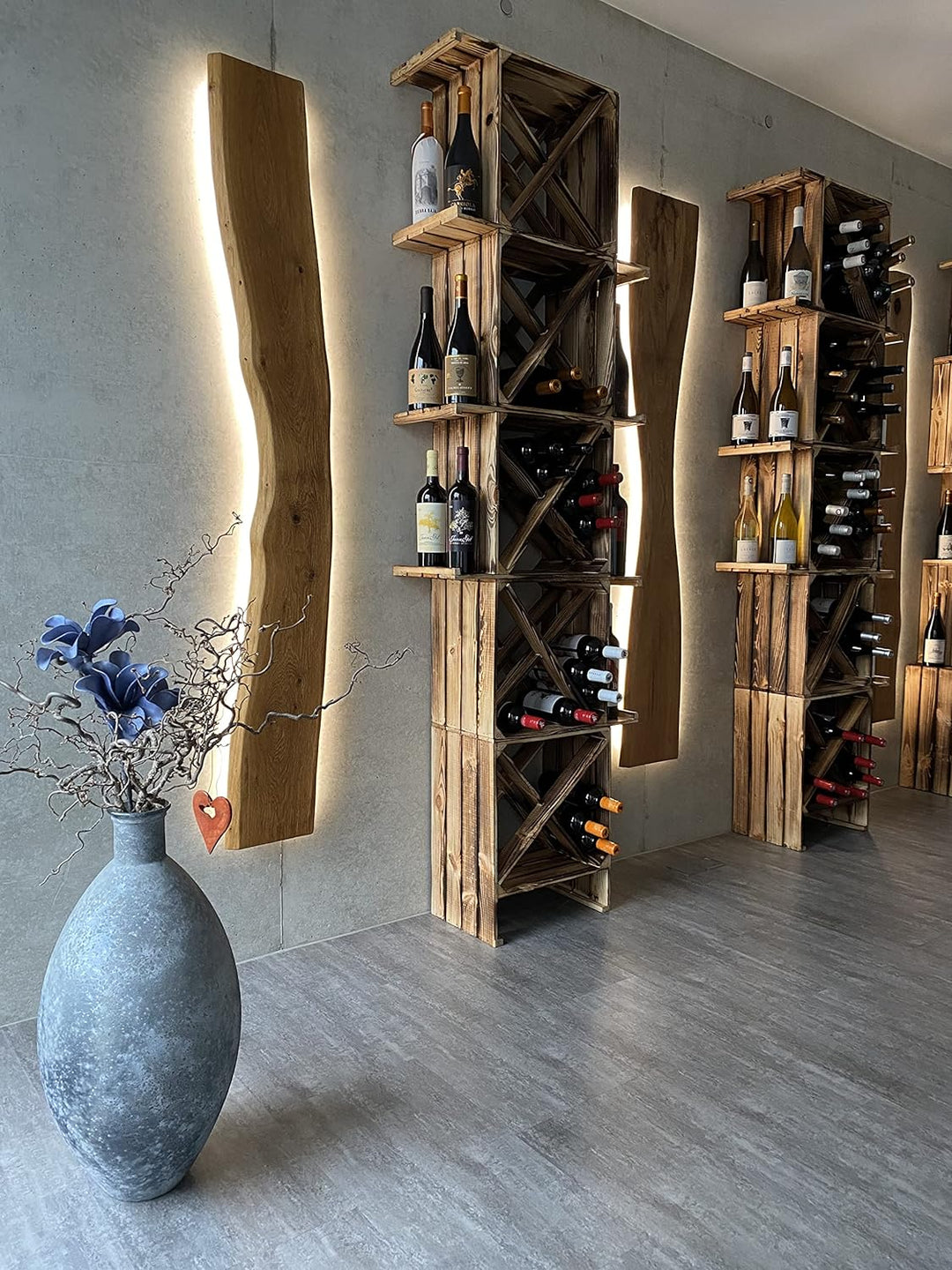 Kistenkolli Altes Land geflammtes Weinregal X Masse 50x40x27cm Regalkiste Flaschenablage Weinregal A