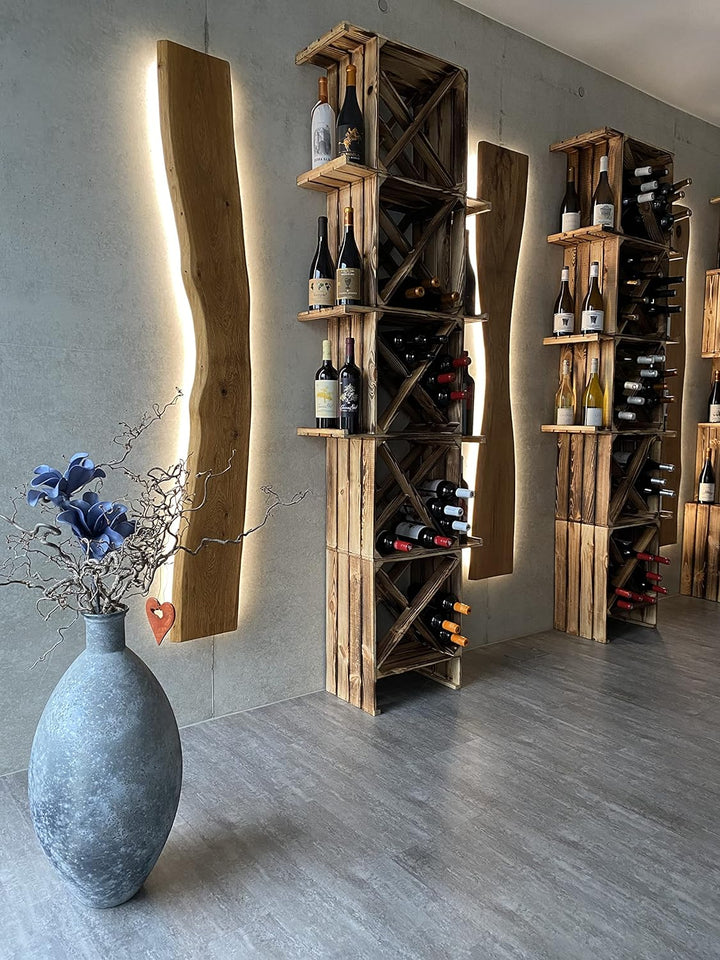Kistenkolli Altes Land geflammtes Weinregal X Masse 50x40x27cm Regalkiste Flaschenablage Weinregal A