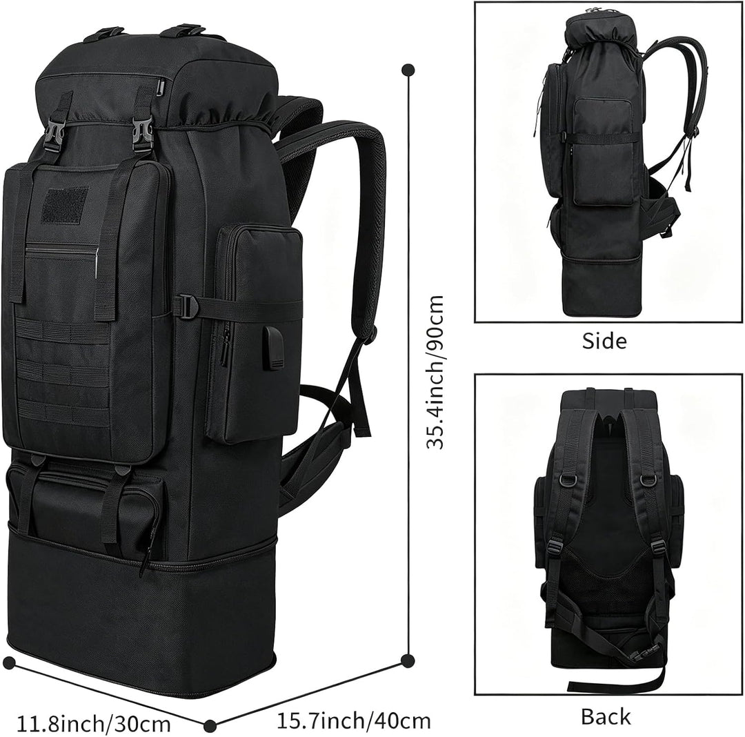 80L Camping-Wanderrucksack, 80 Liter Grosser Survival-Jagdrucksack Herren, wasserdichter taktischer