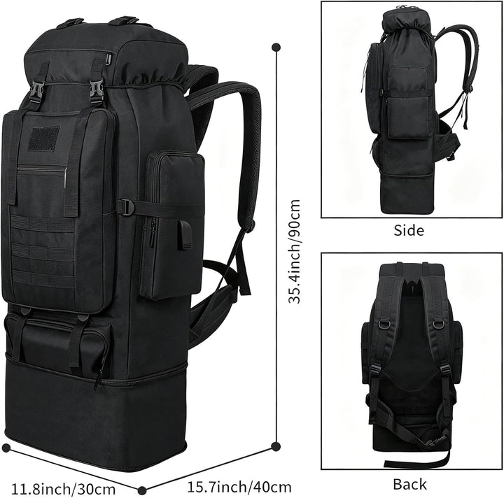 80L Camping-Wanderrucksack, 80 Liter Grosser Survival-Jagdrucksack Herren, wasserdichter taktischer