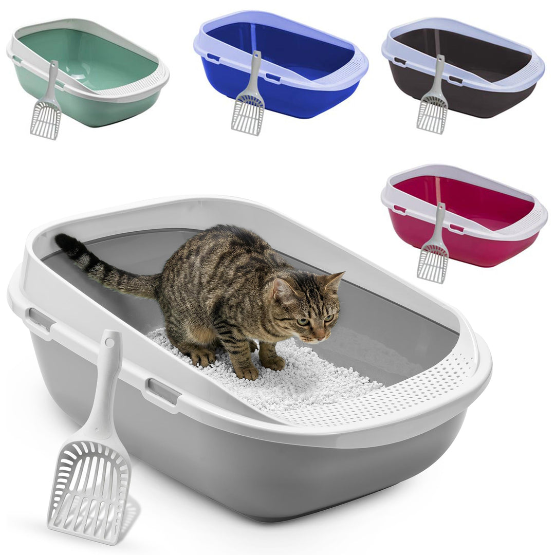 Katzentoilette XXL Jumbo Schale 65 cm graubeige inkl. Schaufel, graubeige