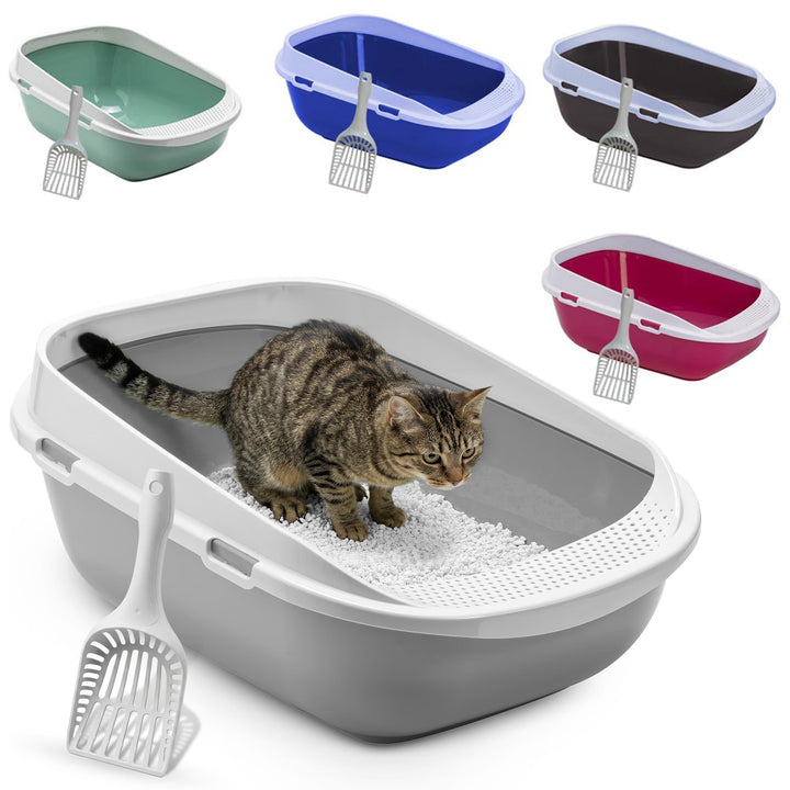 Katzentoilette XXL Jumbo Schale 65 cm graubeige inkl. Schaufel, graubeige