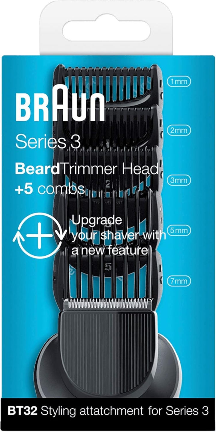 Braun 4210201151760 BartTrimmer Head + 5 Aufsätze BT32 - Kombatibel mit allen Series 3 Rasierern 5 B