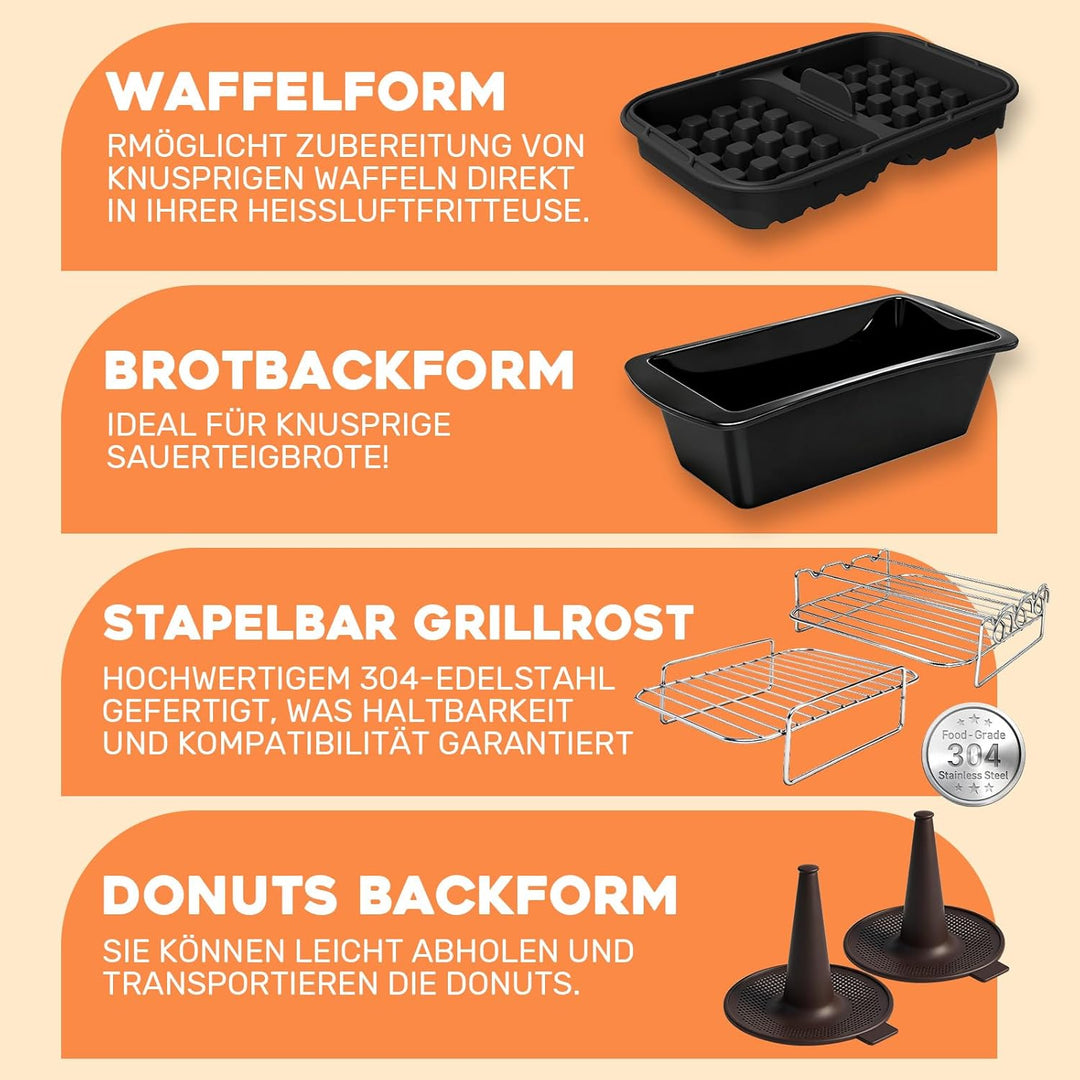Heissluftfritteuse Zubehör, Airfryer Zubehör für Ninja Foodi Max Dual Zone Heissluftfritteuse AF400E