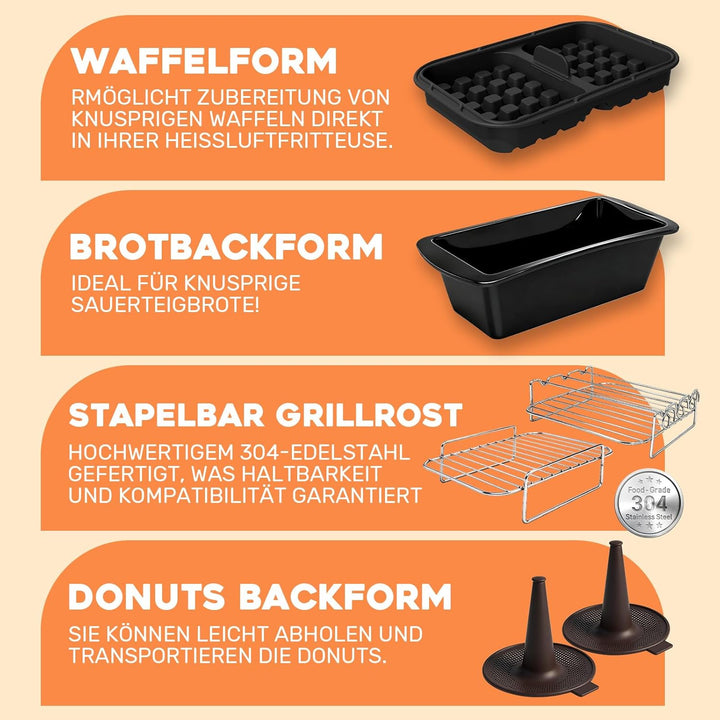 Heissluftfritteuse Zubehör, Airfryer Zubehör für Ninja Foodi Max Dual Zone Heissluftfritteuse AF400E