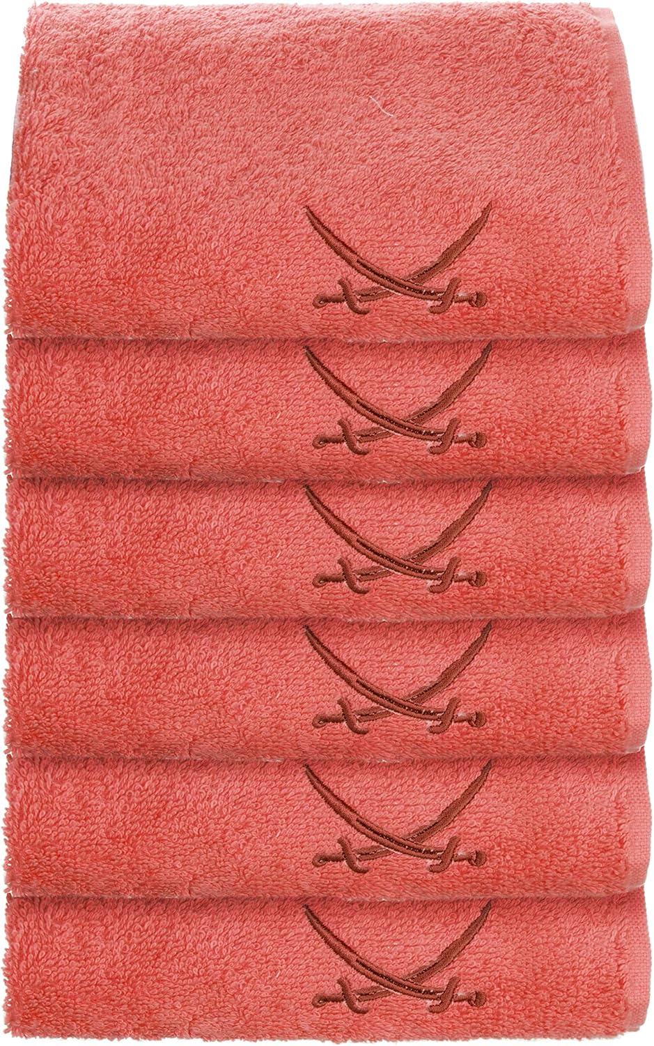 Sansibar Gästehandtuch 6er Set 30x50 cm 100% Baumwolle mit gesticktem Säbel Logo Set Handtuch Seiftu