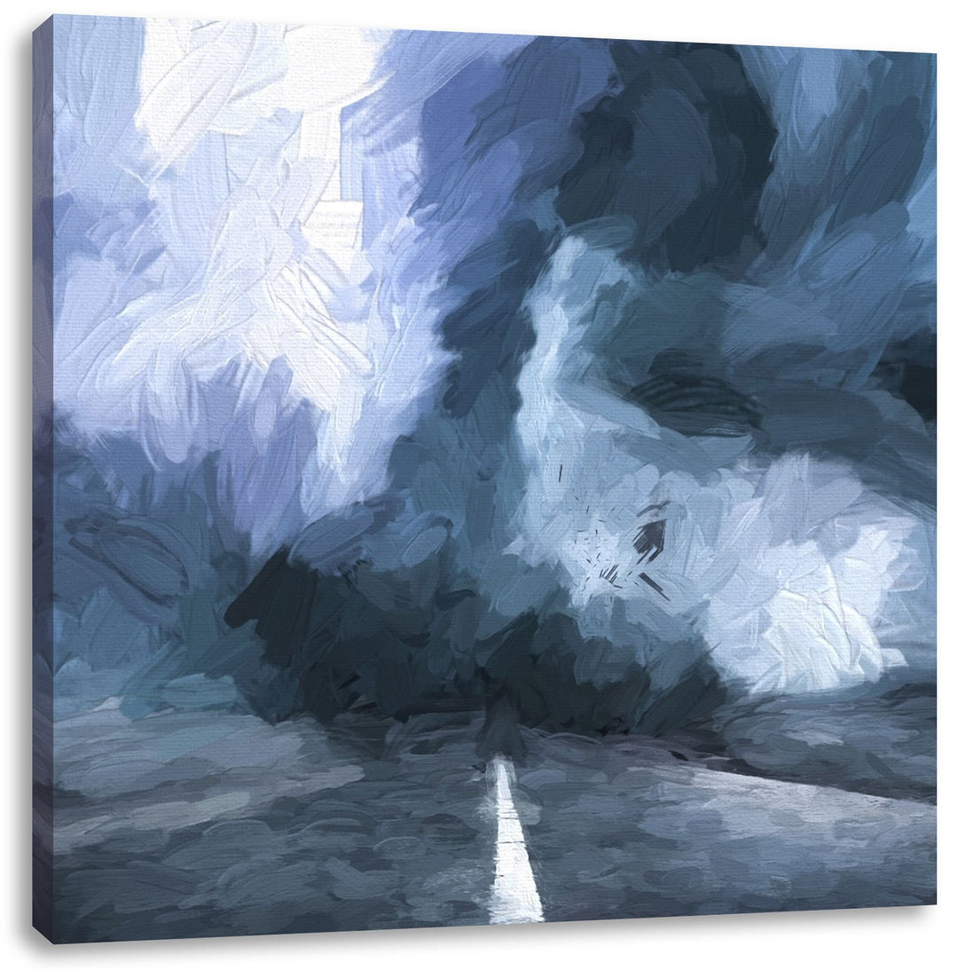 Pixxprint Unwetter als Leinwandbild Quadratisch/Grösse: 70x70 / Wandbild/Kunstdruck/fertig bespannt,