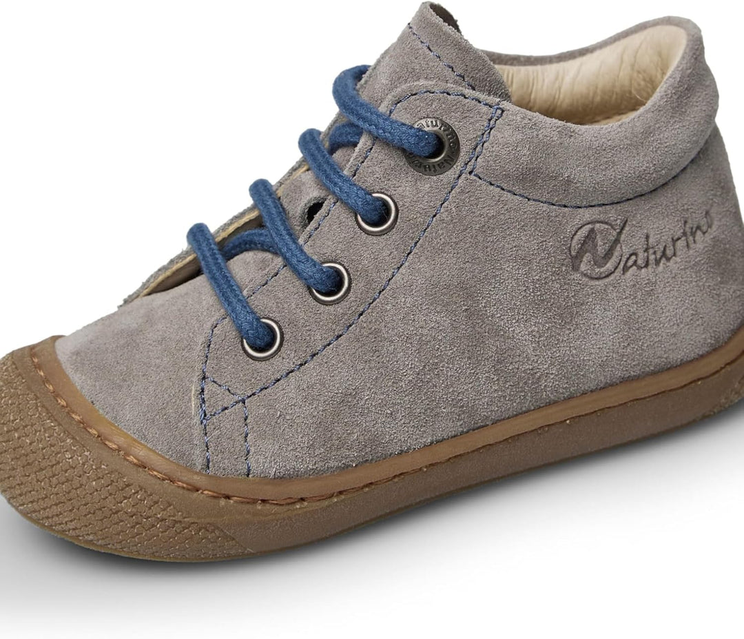Naturino Lauflernschuhe aus Veloursleder 19 EU Grau Blau, 19 EU Grau Blau