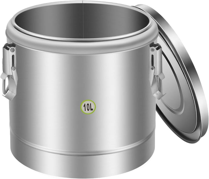 Edelstahl Thermobox, Profi Gastro Thermotransportbehälter Warmhaltebehälter Speisen Thermoport 10 L