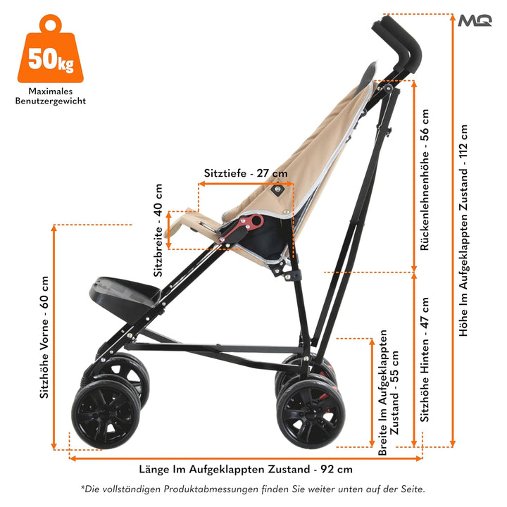 MobiQuip XL Kinderwagen für Kinder mit besonderen Bedürfnissen, Rollstuhl für ältere Kinder, einfach