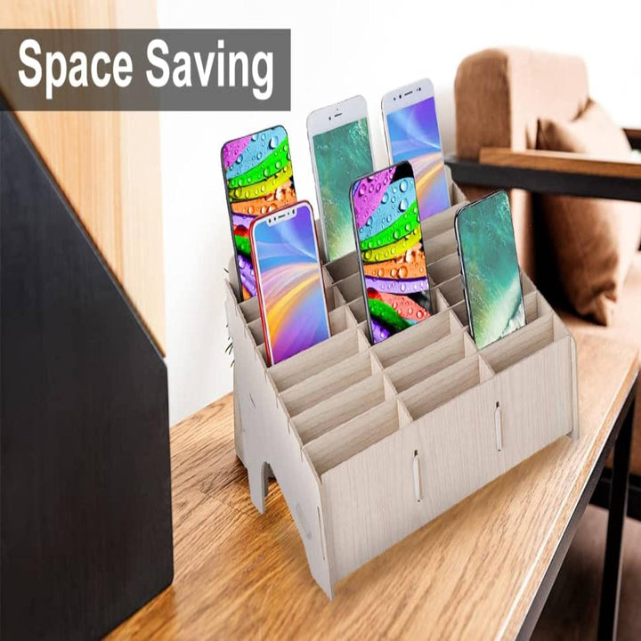 Handy Aufbewahrungsbox, Bambus Ladestation Desktop aus Holz Handy Verwaltungs Telefon Desktop Handyh