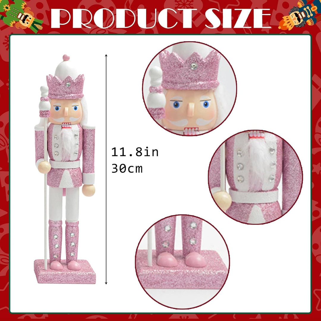 Weihnachten Nussknacker Figur, 30cm Weihnachtsdekoration Holz Nussknacker Soldat,Nussknacker Figuren