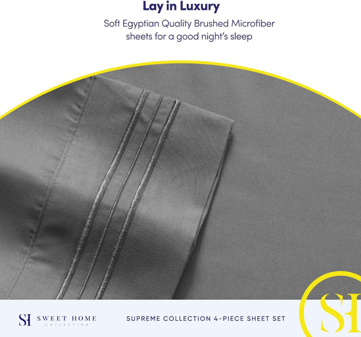 Sweet Home Collection, Fadenzahl 2052, weiche ägyptische Qualität, gebürstete Mikrofaser Laken – Lux