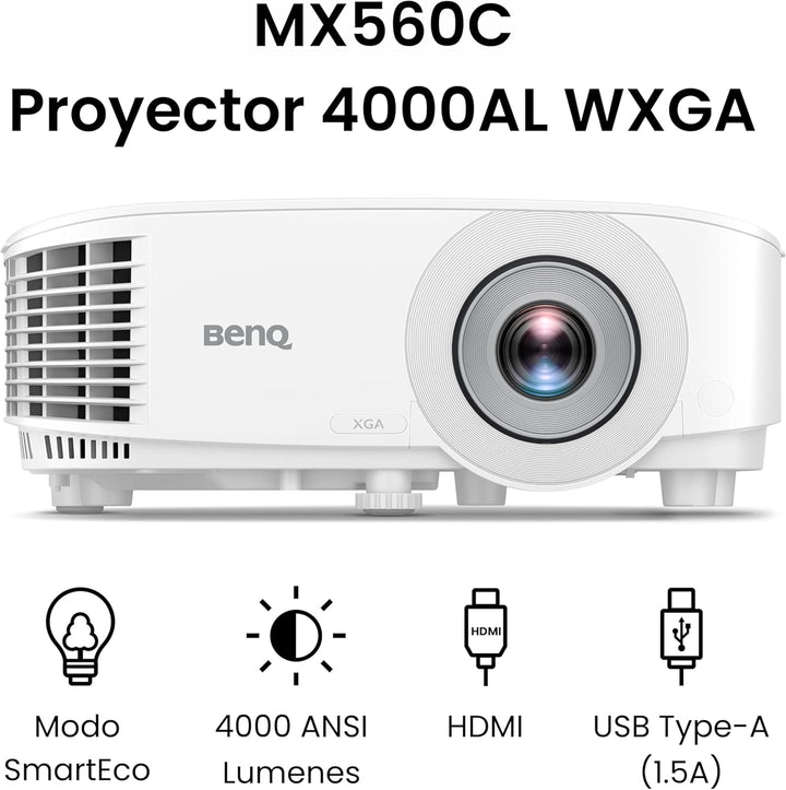 BenQ MX560C XGA Business Beamer – DLP, 4.000 Lumen hohe Helligkeit, 20.000:1 hoher Kontrast, HDMI/VG