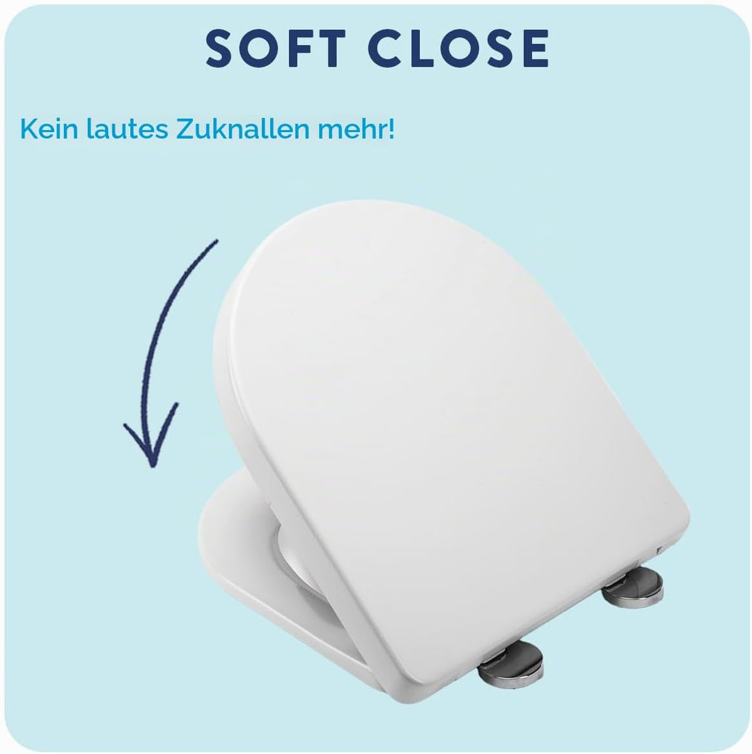 Croydex WL601522H Flexi-Fix Eyre D-förmiger WC-Sitz, passt nicht, rutscht nicht, langsam schliesst,
