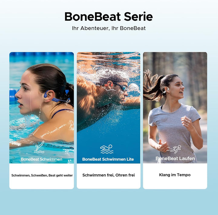 DOOGEE Knochenschall Kopfhörer, IP68 Wasserdicht Schwimmen Kopfhörer, Bluetooth 5.4 Sportkopfhörer,