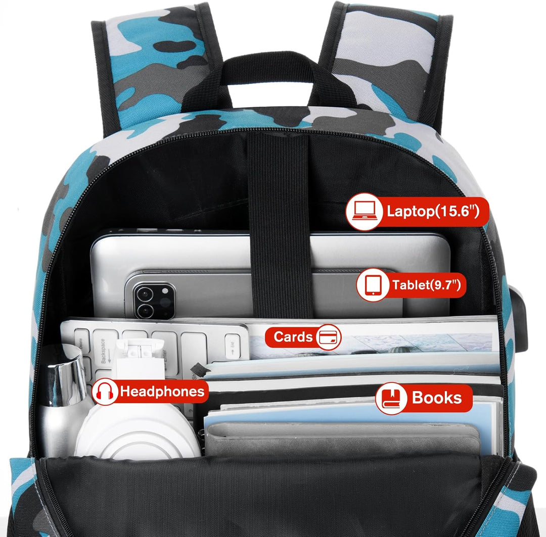 YAMTION 17,3 Zoll Schulrucksack Jungen Teenager Rucksack Laptop Herren,Schulranzen Schultasche für U