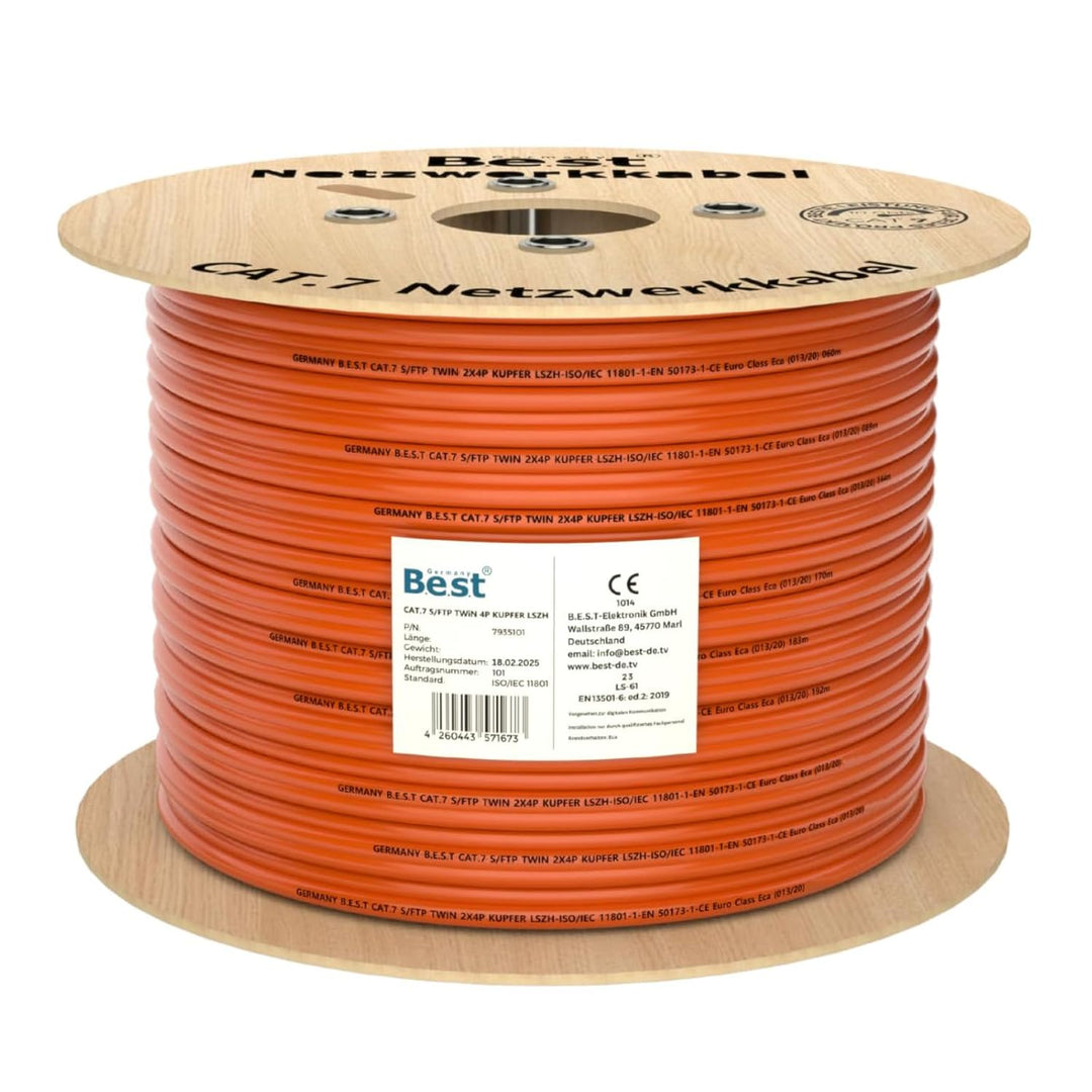 Germany B.e.s.t CAT 7 200M Duplex Netzwerkkabel Verlegekabel Kupfer LAN Kabel Ethernetkabel S/FTP 10