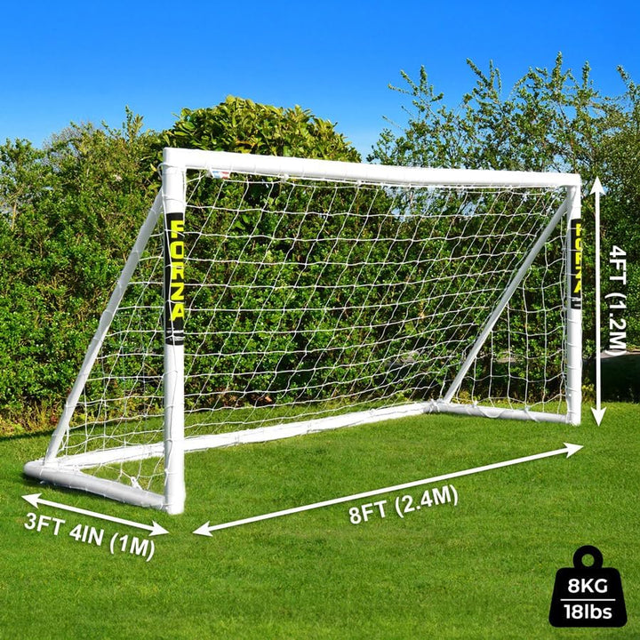 FORZA Fussballtor 2,4 m x 1,2 m – Robustes uPVC Tor für Garten &amp; Training – Wetterfestes Jugendtor m